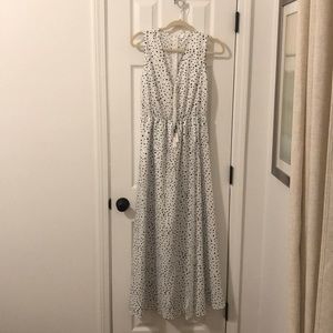 Black and white polka dot maxi dress